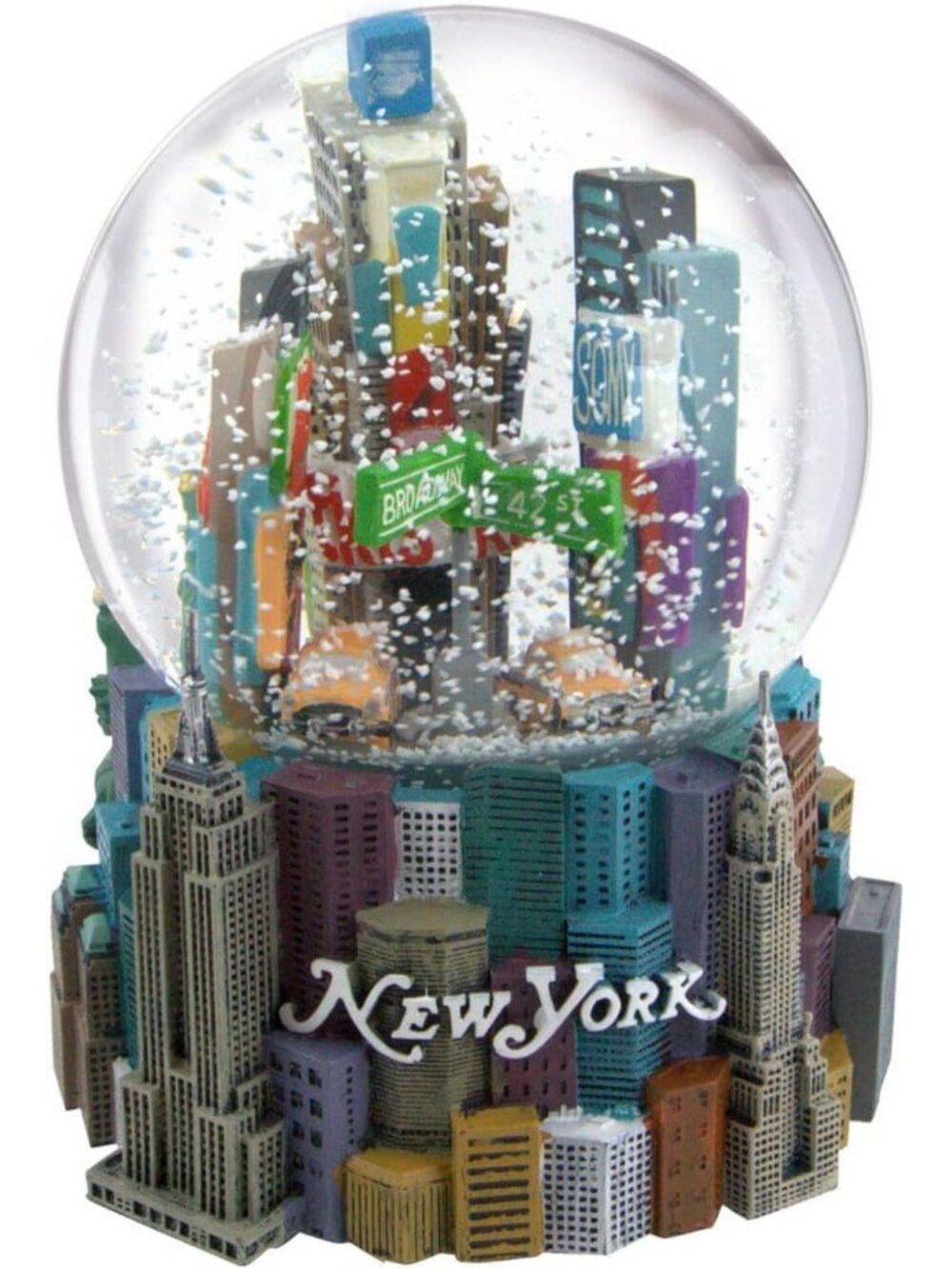 5.5-Inch Musical Snow Globe NYC Cityscape with Broadway & Empire State Building
